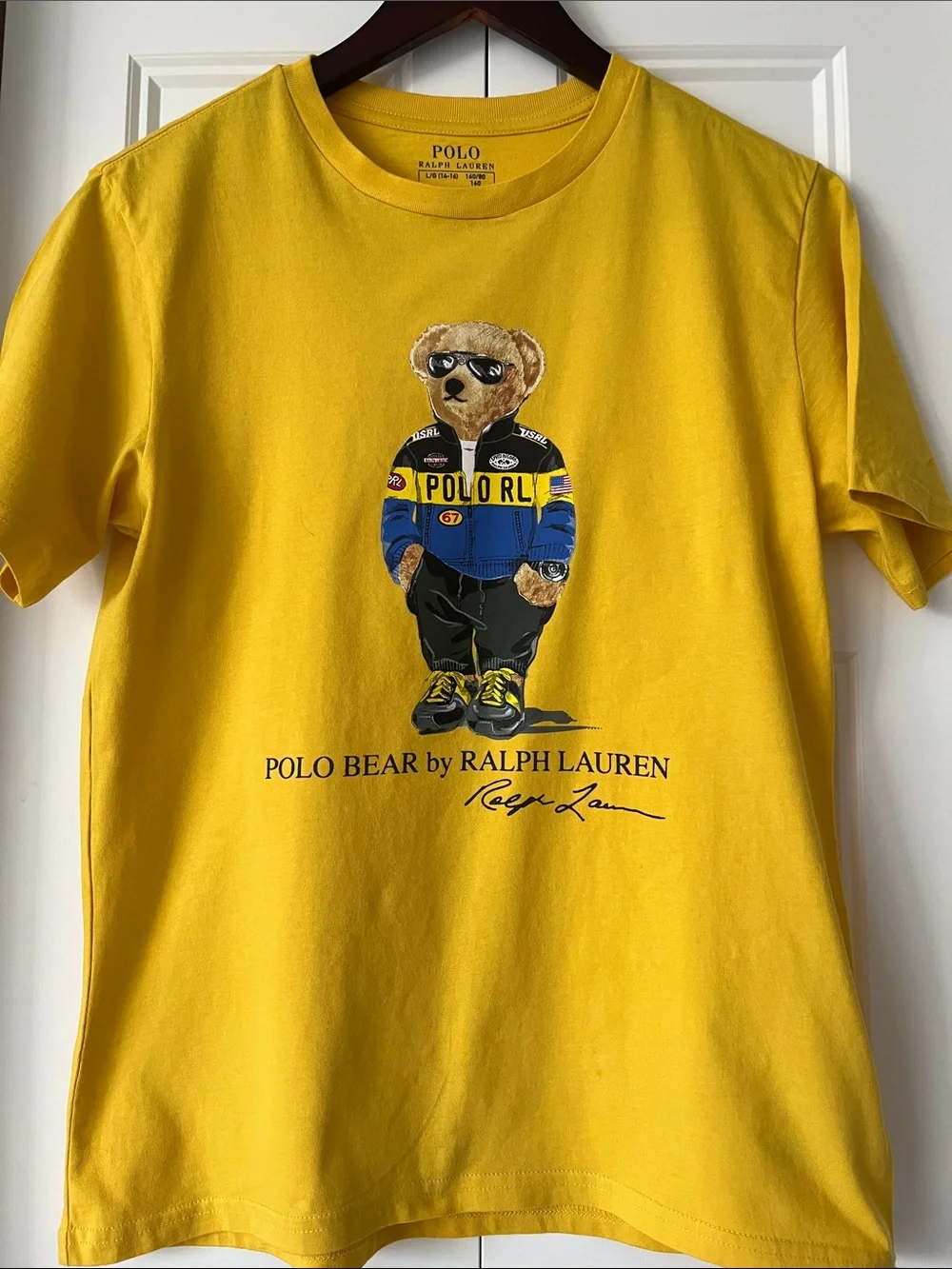 Ralph Lauren Kids Yellow Polo Bear Graphic Tee